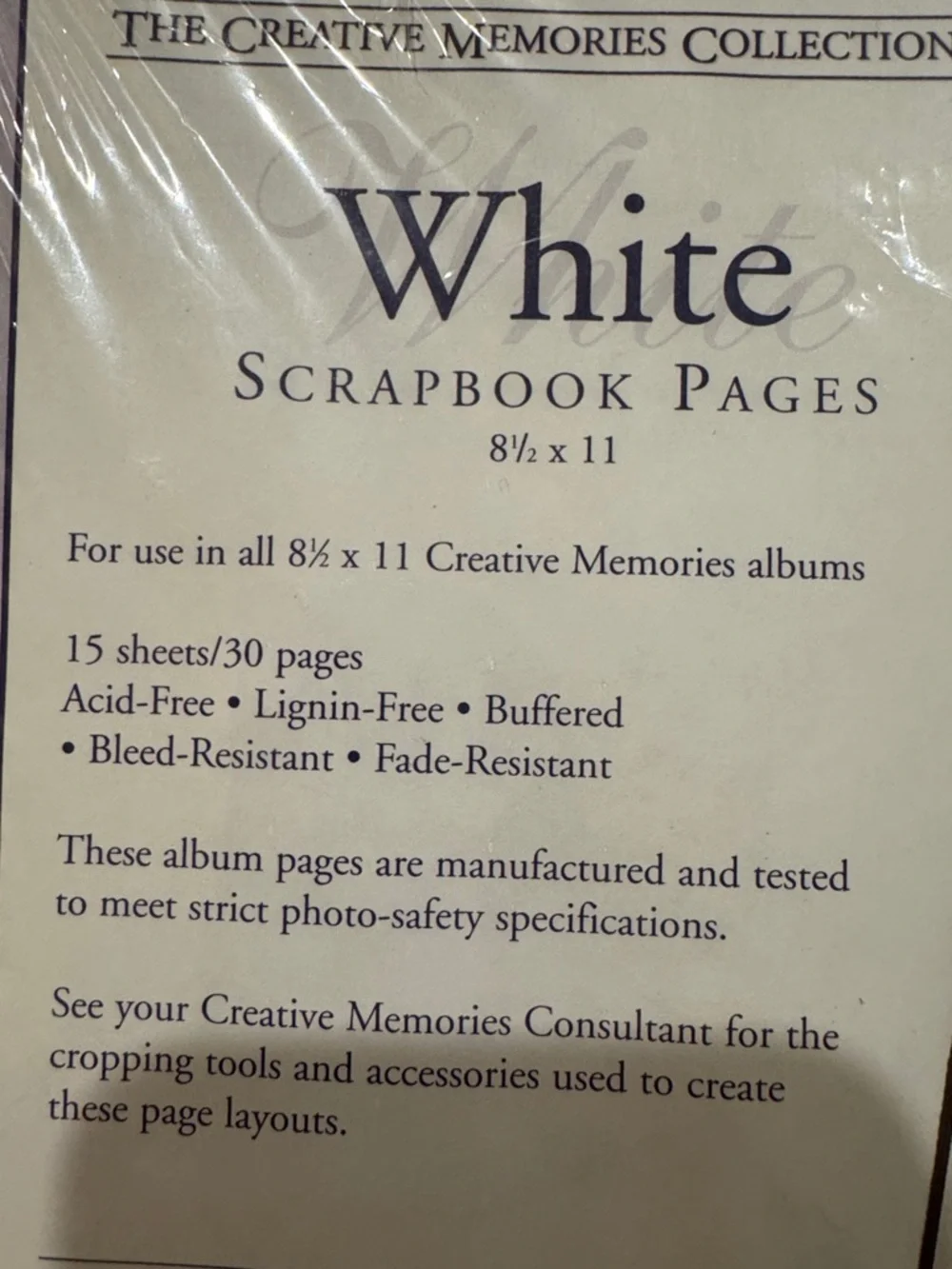 Creative Memories‎ 8.5 x 11 Scrapbook Refill Pages White 15 Double Sided New